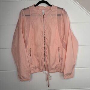 Lane Bryant Livi Active Size 18 Blush Pink Mesh Jacket Lightweight Wind Breaker